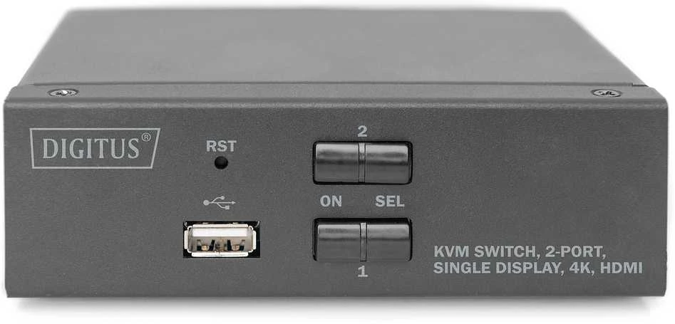 Assmann Electronic Assmann elektroninis DIGITUS KVM jungiklis 2x1 HDMI 2 prievadų vieno Ekrano 4K/30Hz FreeSync