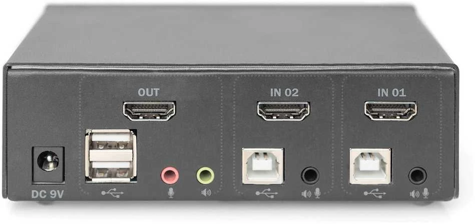 Assmann Electronic Assmann elektroninis DIGITUS KVM jungiklis 2x1 HDMI 2 prievadų vieno Ekrano 4K/30Hz FreeSync