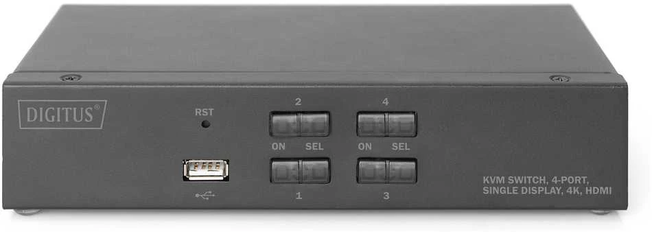 Assmann Electronic Assmann elektroninis DIGITUS KVM jungiklis 2x1 HDMI 4 prievadų vieno Ekrano 4K/30Hz FreeSync