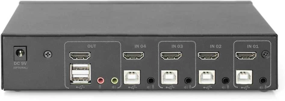 Assmann Electronic Assmann elektroninis DIGITUS KVM jungiklis 2x1 HDMI 4 prievadų vieno Ekrano 4K/30Hz FreeSync