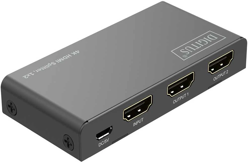 Digitus 1x2 HDMI skirstytuvas, prievadų peržiūra