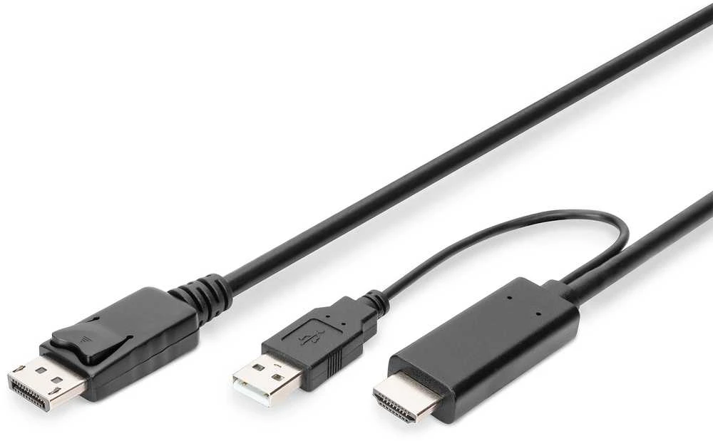 HDMI į DisplayPort adapterio laidas su USB maitinimu