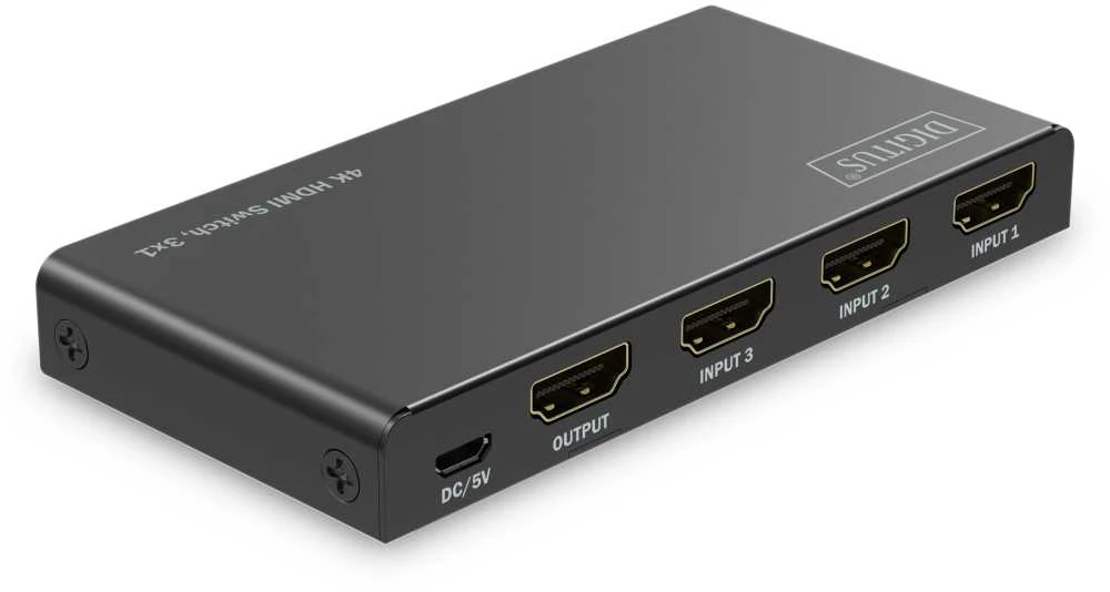 Digitus 3x1 HDMI komutatorius su jungčių išdėstymu