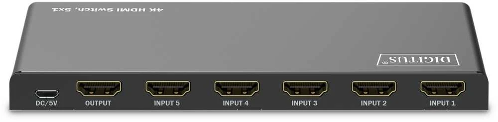 Digitus 5x1 HDMI komutatorius, galinė jungčių plokštė