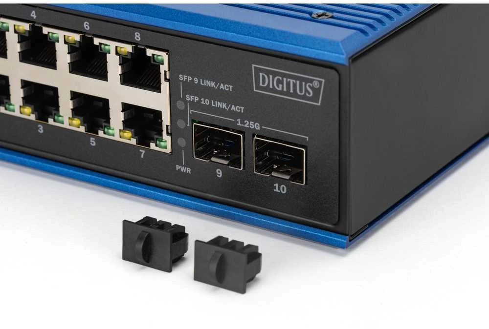 Šakotuvas Switch Digitus Przemysłowy 8 2-portowy Gigabit Ethernet DN-651150