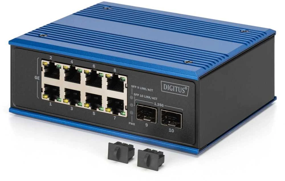 Šakotuvas Switch Digitus Przemysłowy 8 2-portowy Gigabit Ethernet DN-651150