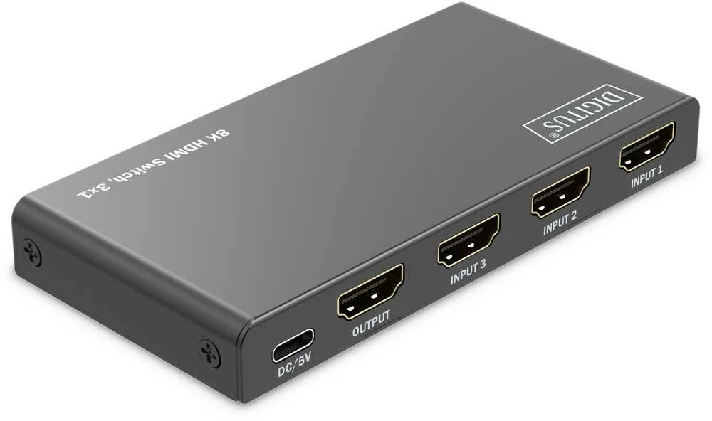 Digitus 3x1 HDMI komutatorius, jungčių vaizdas