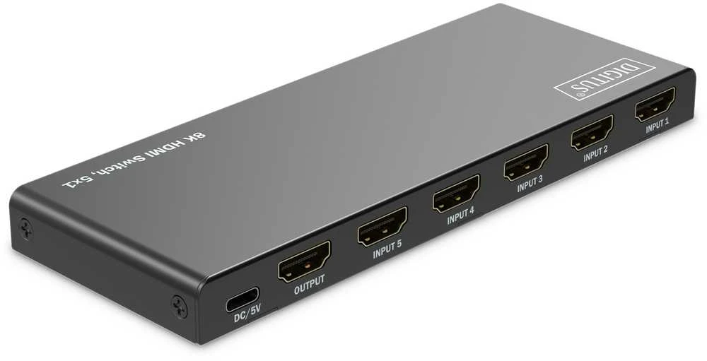 Digitus 5x1 HDMI komutatorius su jungčių išdėstymu