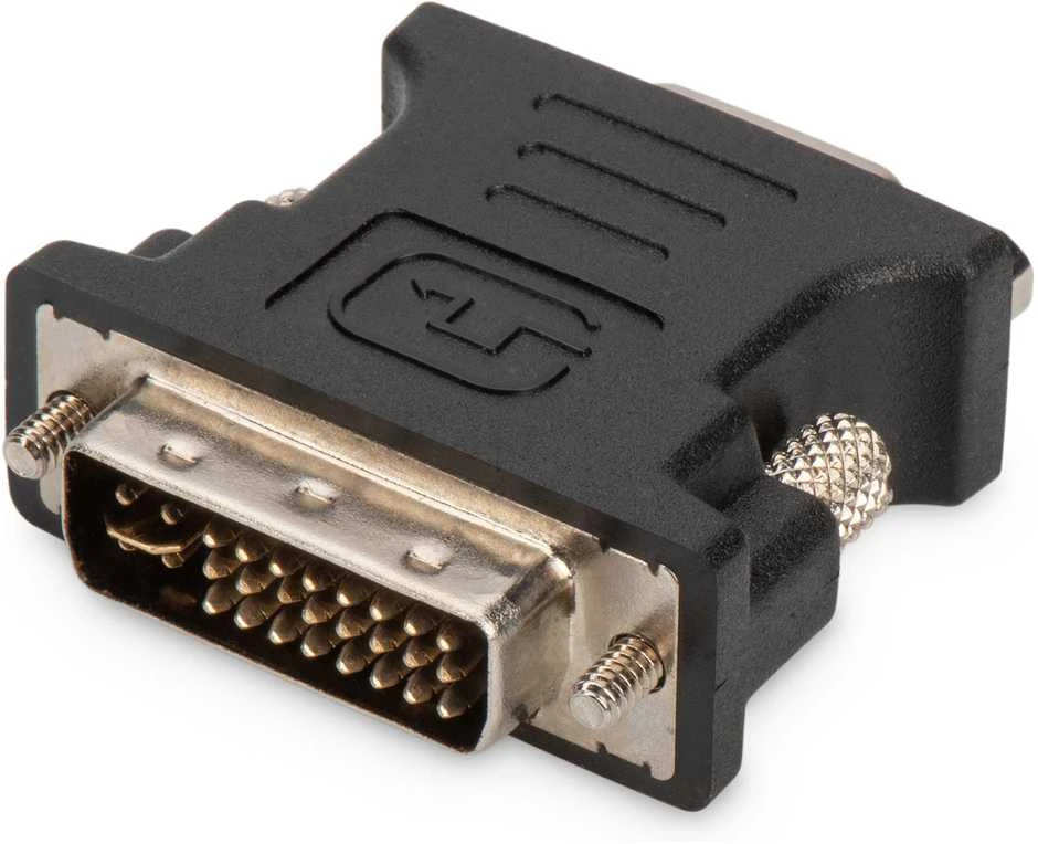 Assmann Electronic ASSMANN DVI-I į VGA adapteris juodas DVI-I 24+5 M VGA HD15 F lizdinė plokštelė