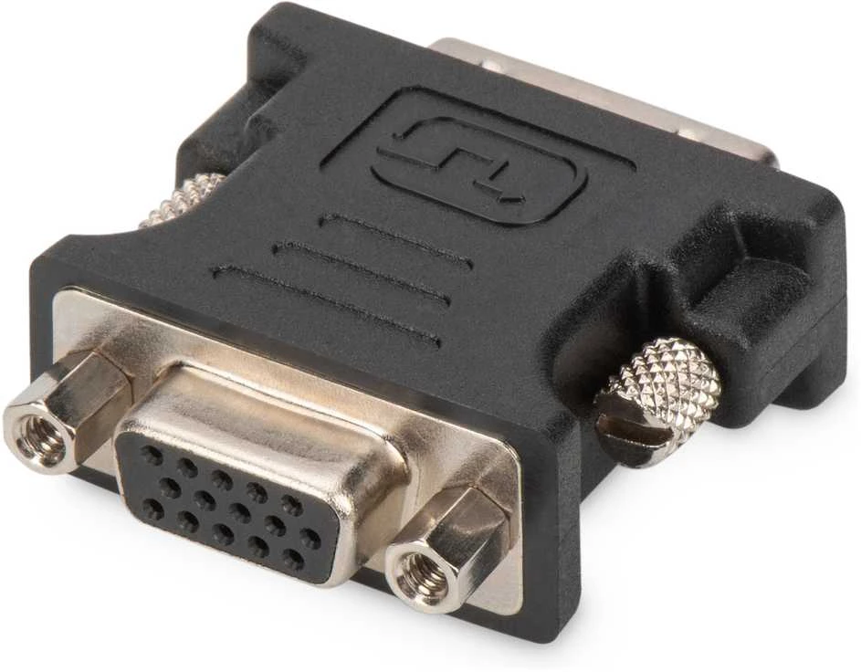 Assmann Electronic ASSMANN DVI-I į VGA adapteris juodas DVI-I 24+5 M VGA HD15 F lizdinė plokštelė