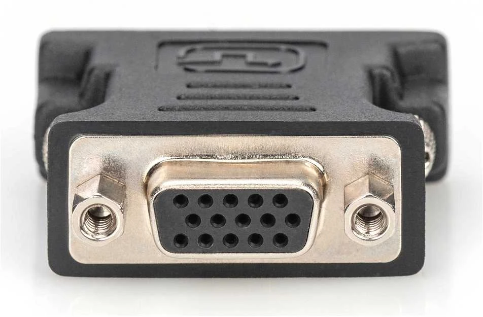 Assmann Electronic ASSMANN DVI-I į VGA adapteris juodas DVI-I 24+5 M VGA HD15 F lizdinė plokštelė