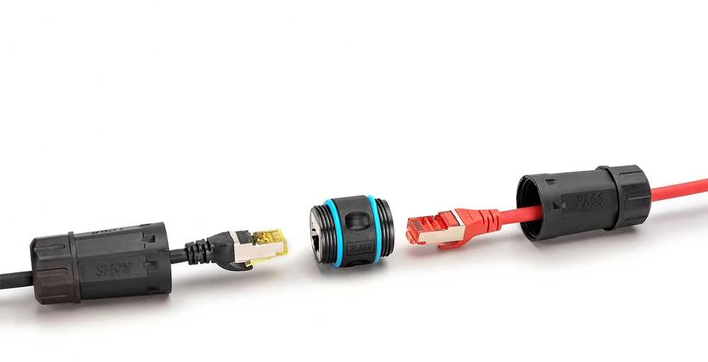 „Digitus“ | CAT 6A lauko jungtis, apsaugos klasė IP68, RJ45–RJ45 jungtis | DN-93905-OD