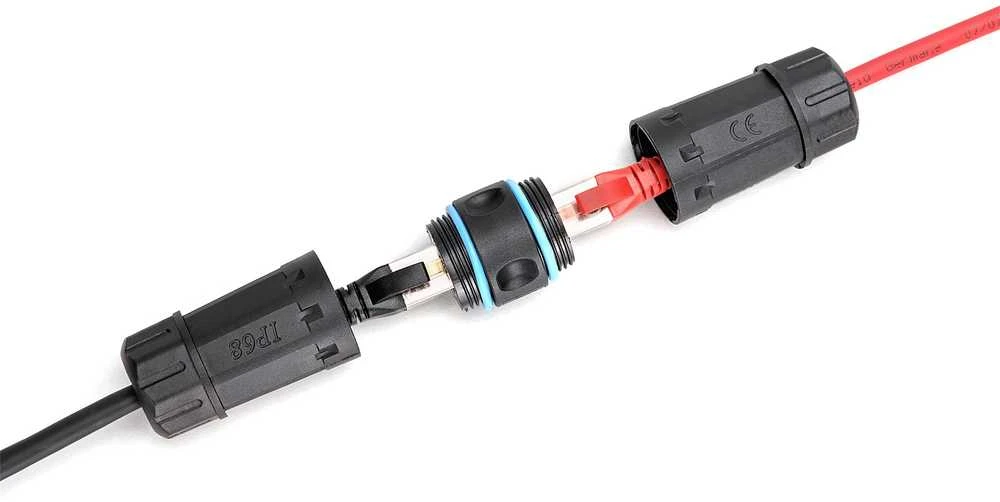 „Digitus“ | CAT 6A lauko jungtis, apsaugos klasė IP68, RJ45–RJ45 jungtis | DN-93905-OD