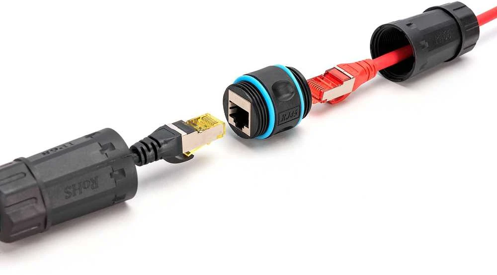 „Digitus“ | CAT 6A lauko jungtis, apsaugos klasė IP68, RJ45–RJ45 jungtis | DN-93905-OD