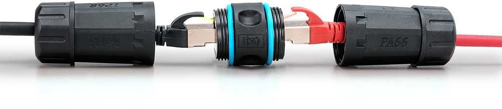 „Digitus“ | CAT 6A lauko jungtis, apsaugos klasė IP68, RJ45–RJ45 jungtis | DN-93905-OD