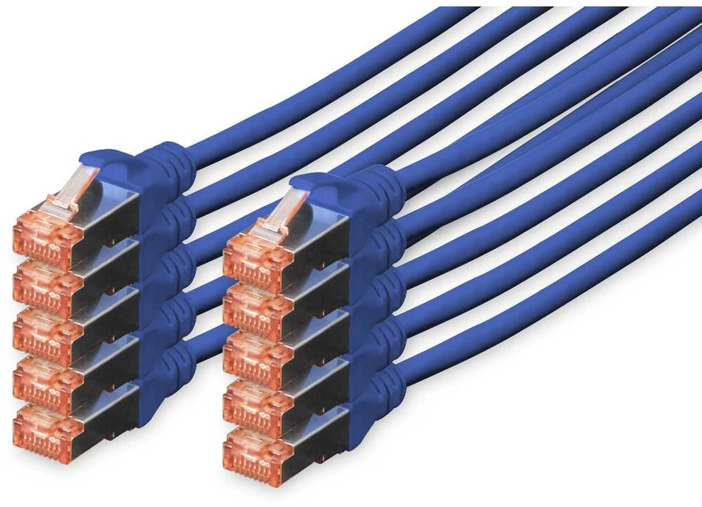 Digitus Patchcord CAT6, S-FTP, 0.25m, mėlyna, 10 vnt (DK-1644-0025-B-10)