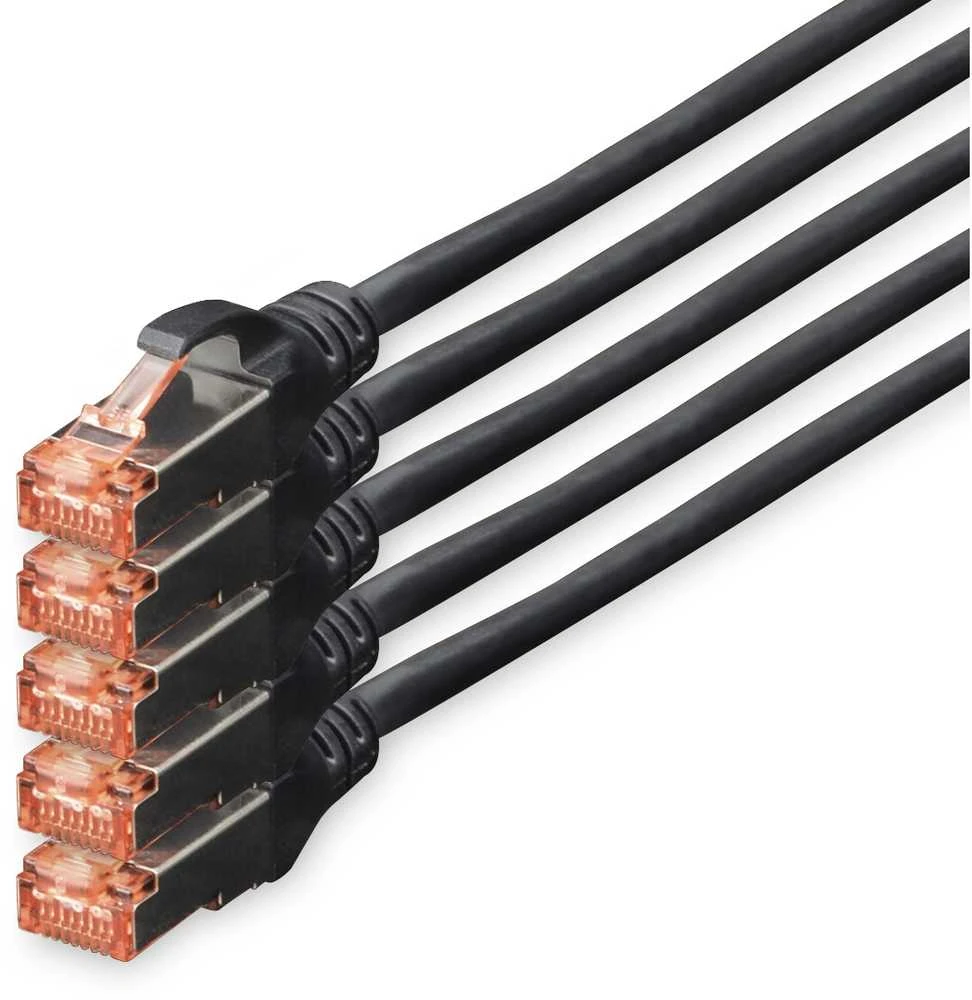 Digitus DK-1644-100-BL-5 tinklo kabelis Juoda 10 m Cat6 S/FTP (S-STP)