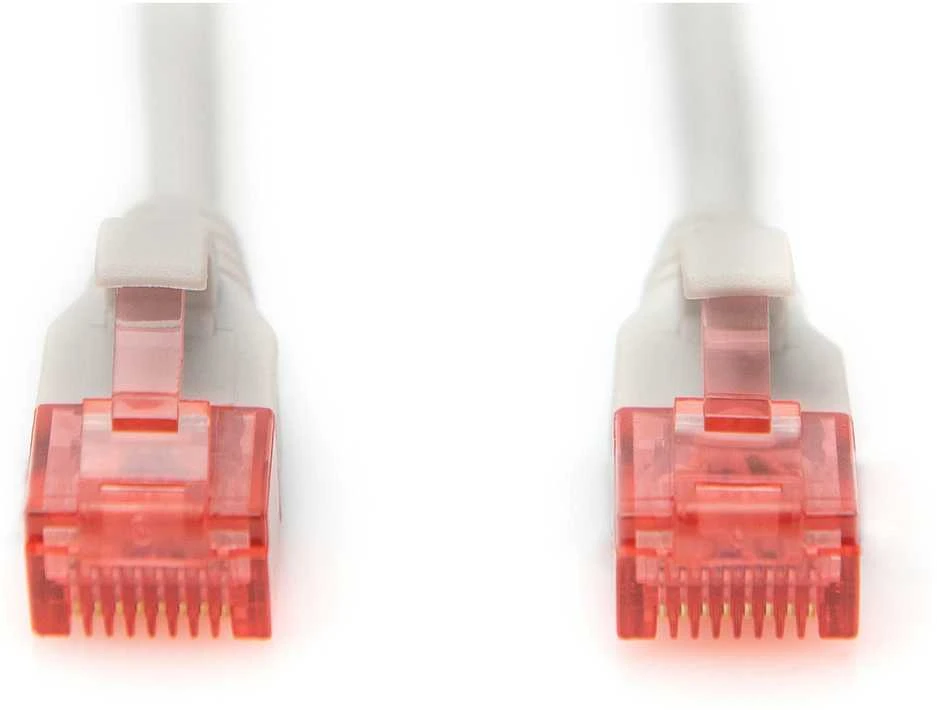 Digitus CAT 6 U-UTP Plonas pataiso laidas | Patch laidas | Skaidri raudonos spalvos jungtis, leidžianti lengvai atpažinti 6 kategoriją (250 MHz). Vidiniai laidininkai: varis (Cu) | Pilkas | 2 m | Modulinis RJ45 (8/8) kištukas