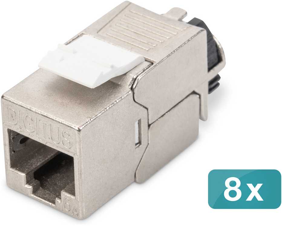 Digitus DIGITUS CAT 6A Keystone modulis, ekranuotas kabelių tvarkykle 8 vnt