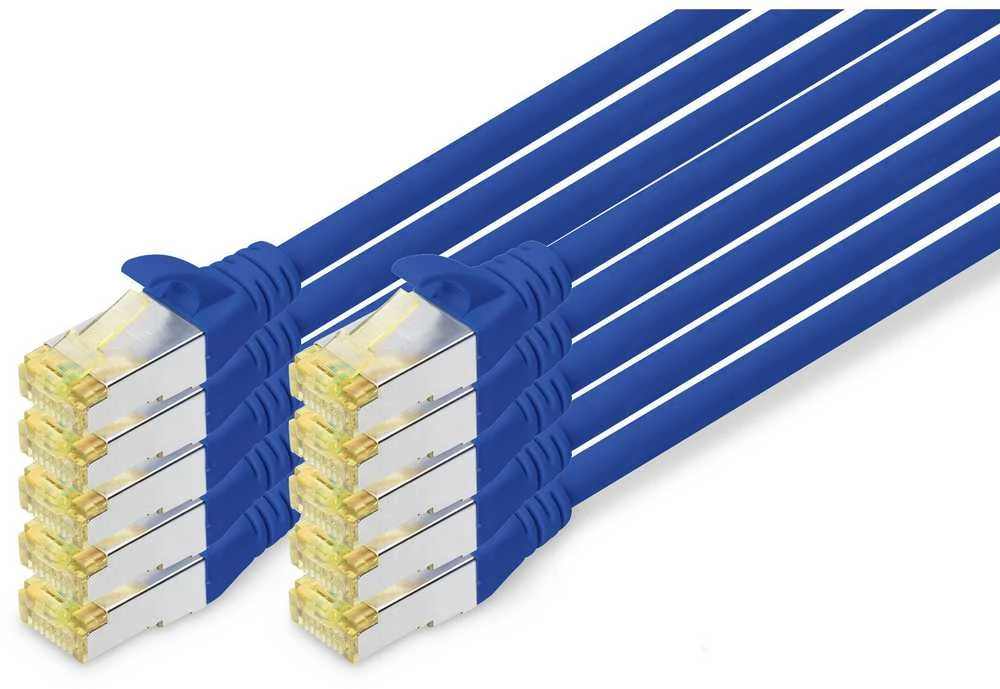 Digitus Kabelis krosowy CAT 6A, S/FTP, 0.25m, 10 vnt, mėlyna (DK-1644-A-0025-B-10)