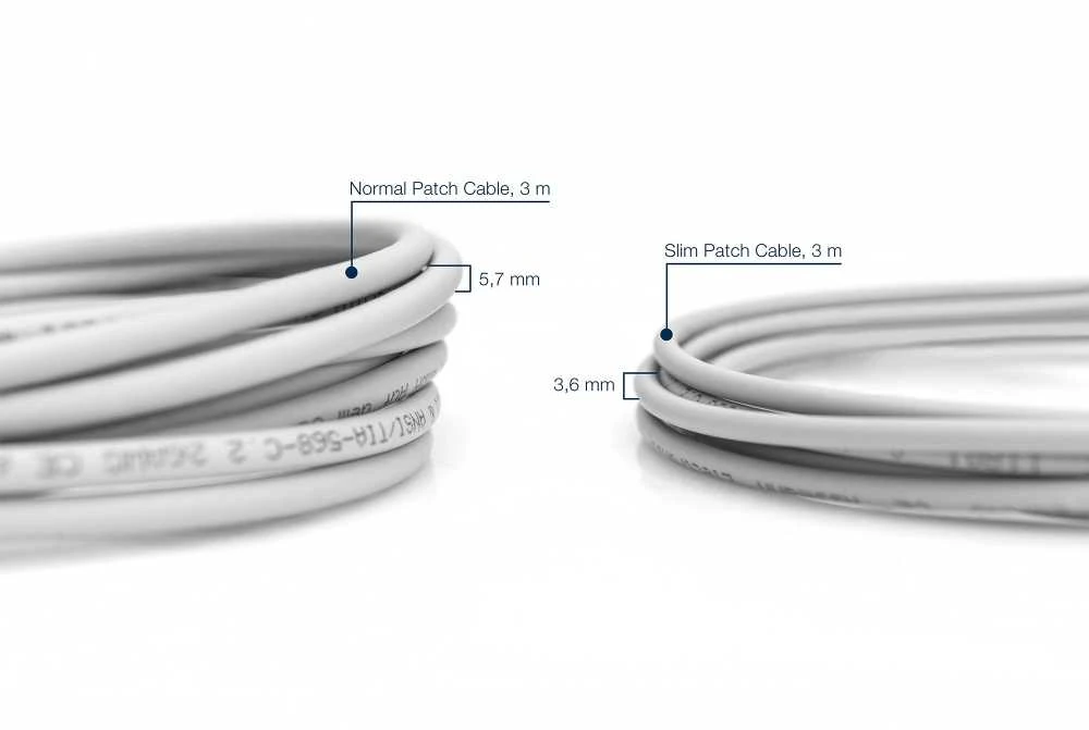 Digitus DIGITUS CAT 6A U/FTP Slim Patch kabelis 3m pilkas
