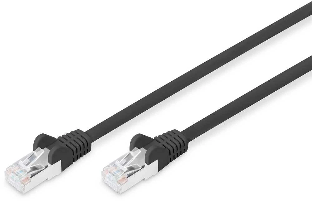 „Digitus CAT6 RJ45“ pataisos kabelis, 5,0 m, S-FTP, AWG, 27/7 LSZH, juodos spalvos