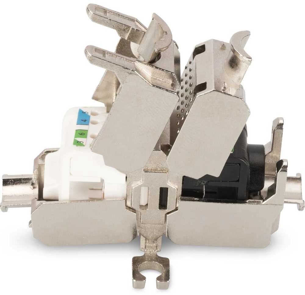 Assmann Electronic „Assmann“ elektroninė DIGITUS lauko užbaigimo mova CAT 6A 500 MHz, skirta AWG 22-26 visiškai ekranuotai trapecinio dizaino 26x35x80 mm