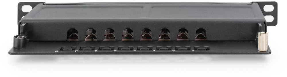 DIGITUS Cat.6A Slim Patch Panel, gesch.,8-Port, 0,5 HE, 10