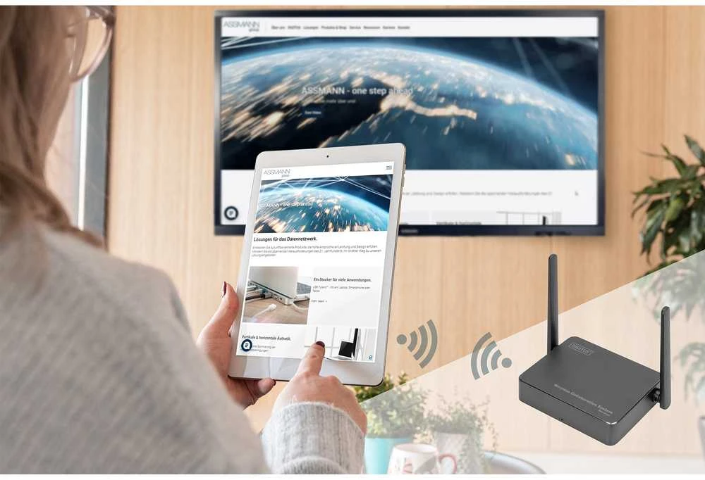 „Assmann“ elektroninė DIGITUS belaidė bendradarbiavimo sistema HDMI 2x TX 1x RX