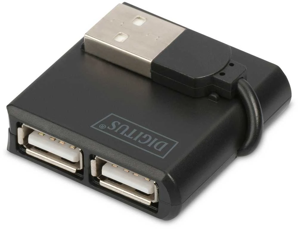 Assmann Electronic DIGITUS USB2.0 šakotuvas 4 prievadų 4xUSB A /F USB B mini F be maitinimo šaltinio, įskaitant. USB kabelis A/B mini