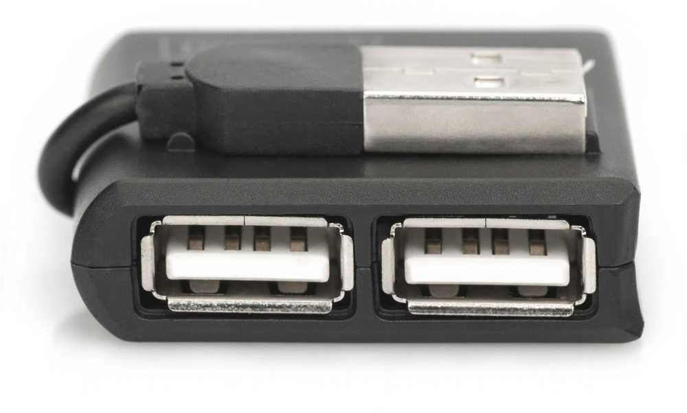 Assmann Electronic DIGITUS USB2.0 šakotuvas 4 prievadų 4xUSB A /F USB B mini F be maitinimo šaltinio, įskaitant. USB kabelis A/B mini