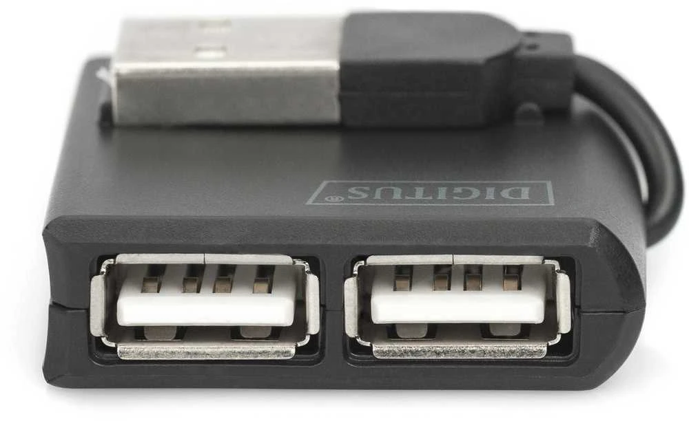 Assmann Electronic DIGITUS USB2.0 šakotuvas 4 prievadų 4xUSB A /F USB B mini F be maitinimo šaltinio, įskaitant. USB kabelis A/B mini