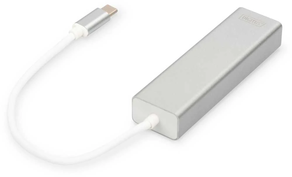 Assmann Electronic DIGITUS 3 Port USB 3.0 Type C Hub su Gigabit Ethernet 3xUSB A/F 1xUSB C/M 1xRJ45 LAN Palaiko Windows ir Mac OS