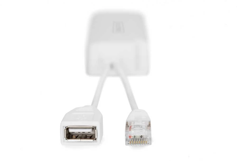 Digitus PoE skirstytuvas su USB-A ir RJ45 jungtimis