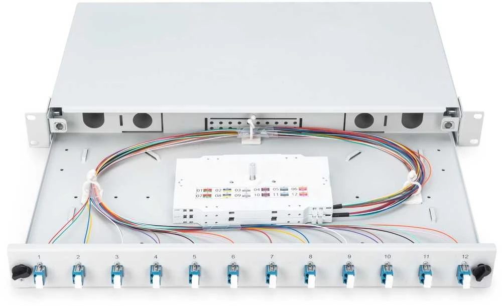 Digitus DIGUTUS LWL Spleibox 1HE bestckt 12x LC DX OS2 grau
