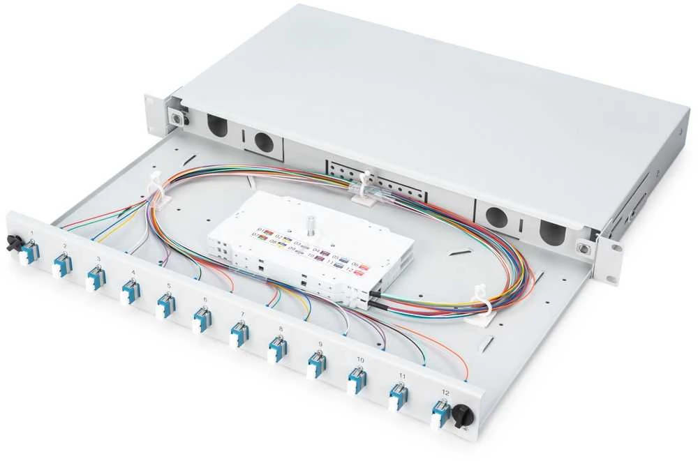 Digitus DIGUTUS LWL Spleibox 1HE bestckt 12x LC DX OS2 grau
