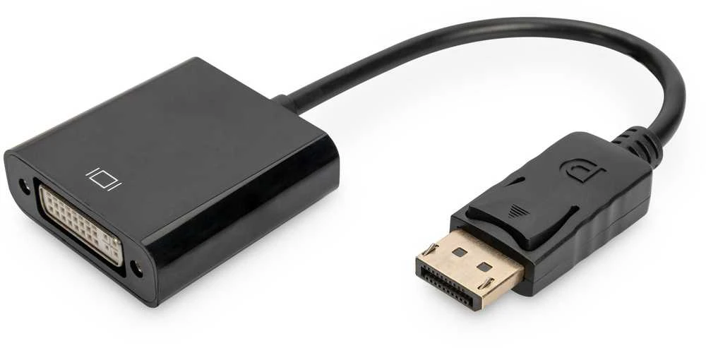 Assmann Electronic ASSMANN DisplayPort adapterio laidas DP - DVI 24+5 M/F 0.15m su blokavimu DP 1.1a suderinamas su CE bl
