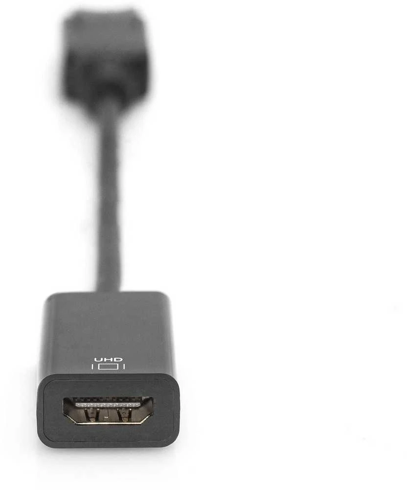 Assmann Electronic ASSMANN DisplayPort adapterio kabelis DP - HDMI tipas A M/F 0,2 m su blokavimu HDMI Ver. 2.0 aktyvus CE auksinis bl