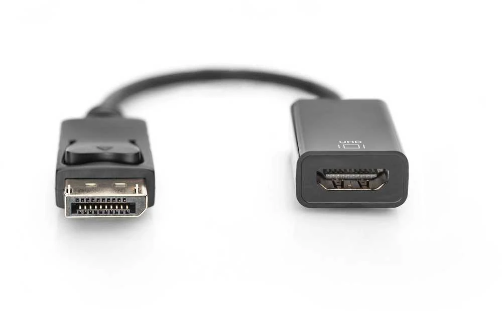 Assmann Electronic ASSMANN DisplayPort adapterio kabelis DP - HDMI tipas A M/F 0,2 m su blokavimu HDMI Ver. 2.0 aktyvus CE auksinis bl