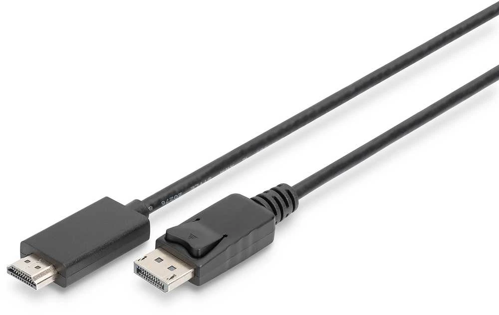 Assmann Electronic DIGITUS DisplayPort Adapteris Cable DP - HDMI Type A St / St 1,0m w / War. DP 1.2 HDMI 2.0 4K / 60Hz CE juodas