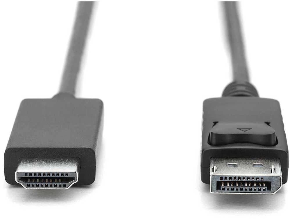Assmann Electronic ASSMANN DisplayPort Adapteris Cable DP - HDMI Type A St / St 3,0m w / War. DP 1.2 HDMI 2.0 4K / 60Hz CE juodas