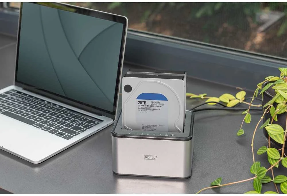 „Digitus USB 3.0“ dviguba SATA HDD prijungimo stotis 2,5"/3,5"