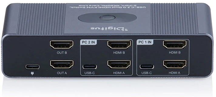 Digitus DS-12856 KVM jungiklis Pilka