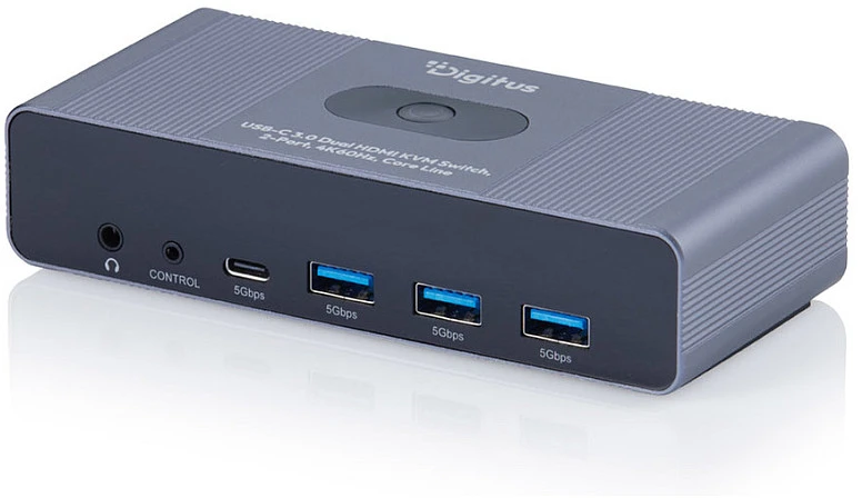 Digitus DS-12856 KVM jungiklis Pilka