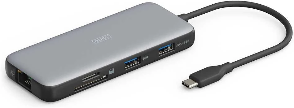 „Digitus“ USB-C prijungimo stotelė, 7 prievadų | DA-70914 | Ethernet LAN (RJ-45) jungtys 1 | HDMI jungtys kiekis 1