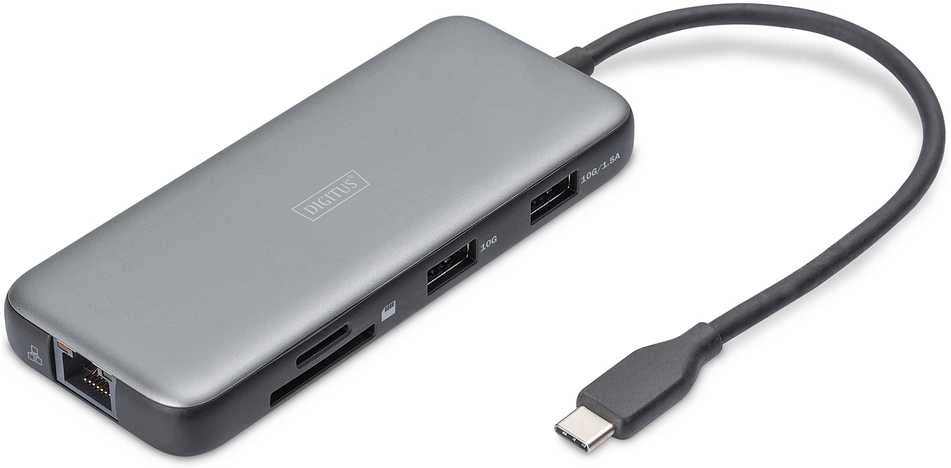 „Digitus“ USB-C prijungimo stotelė, 7 prievadų | DA-70914 | Ethernet LAN (RJ-45) jungtys 1 | HDMI jungtys kiekis 1