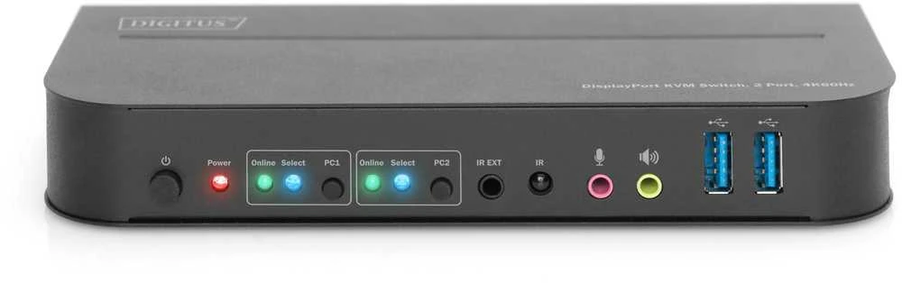 Assmann Electronic Assmann elektroninis DIGITUS KVM jungiklis 2x1 DP DP/HDMI OutUSB 4Kx2K60Hz