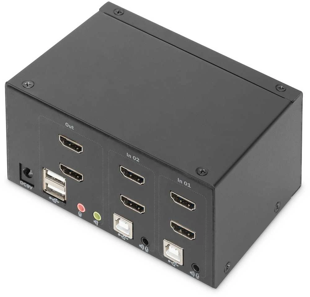 Assmann Electronic Assmann elektroninis DIGITUS KVM jungiklis 2x2 HDMI 2-port Dual Ekranas 4K/30Hz FreeSync