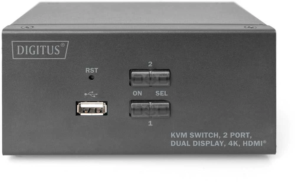 Assmann Electronic Assmann elektroninis DIGITUS KVM jungiklis 2x2 HDMI 2-port Dual Ekranas 4K/30Hz FreeSync