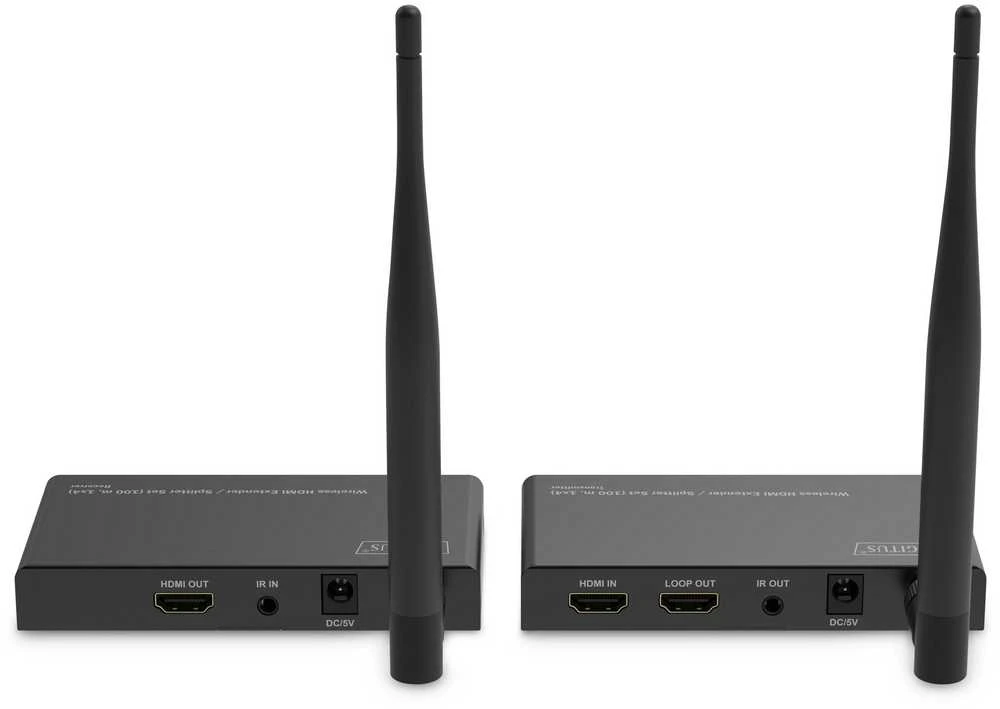 Digitus Wireless HDMI Extender/Splitter Set (100m, 1x4) | DS-55346 | Juodas